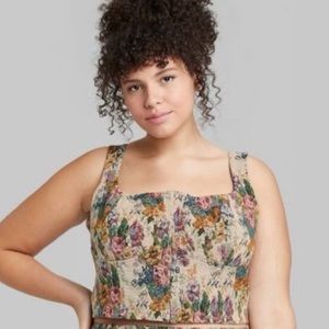Wild Fable Floral Tapestry Corset Top - XL